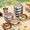 Stainless Steel Crisper Fresh-keep Food Container Rectangle Picnic Bento Tray Refrigerator Freezer Storage Box Restaurant Plate