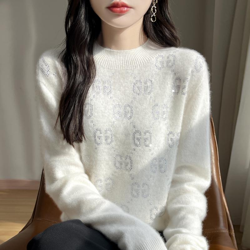 Женский кашемировый свитер Qinghe Cashmere 30% кашемир 70% шерсть Осень и Зима Пуловер Теплый и Модный