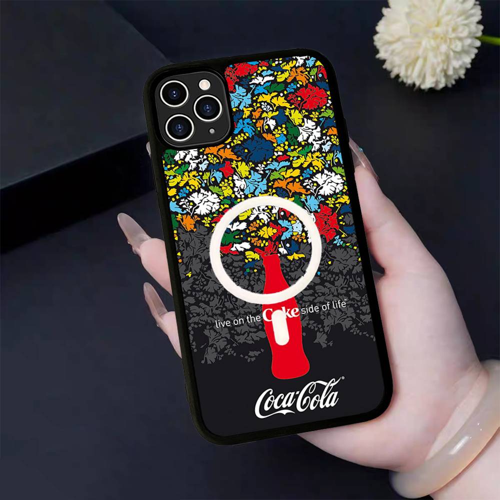 Hot C-Coca Drinks C-Cola For Magsafe Magnetic Phone Case Wireless PC+TPU For IPhone 11 12 13 14 15 16 17 Pro Max Plus