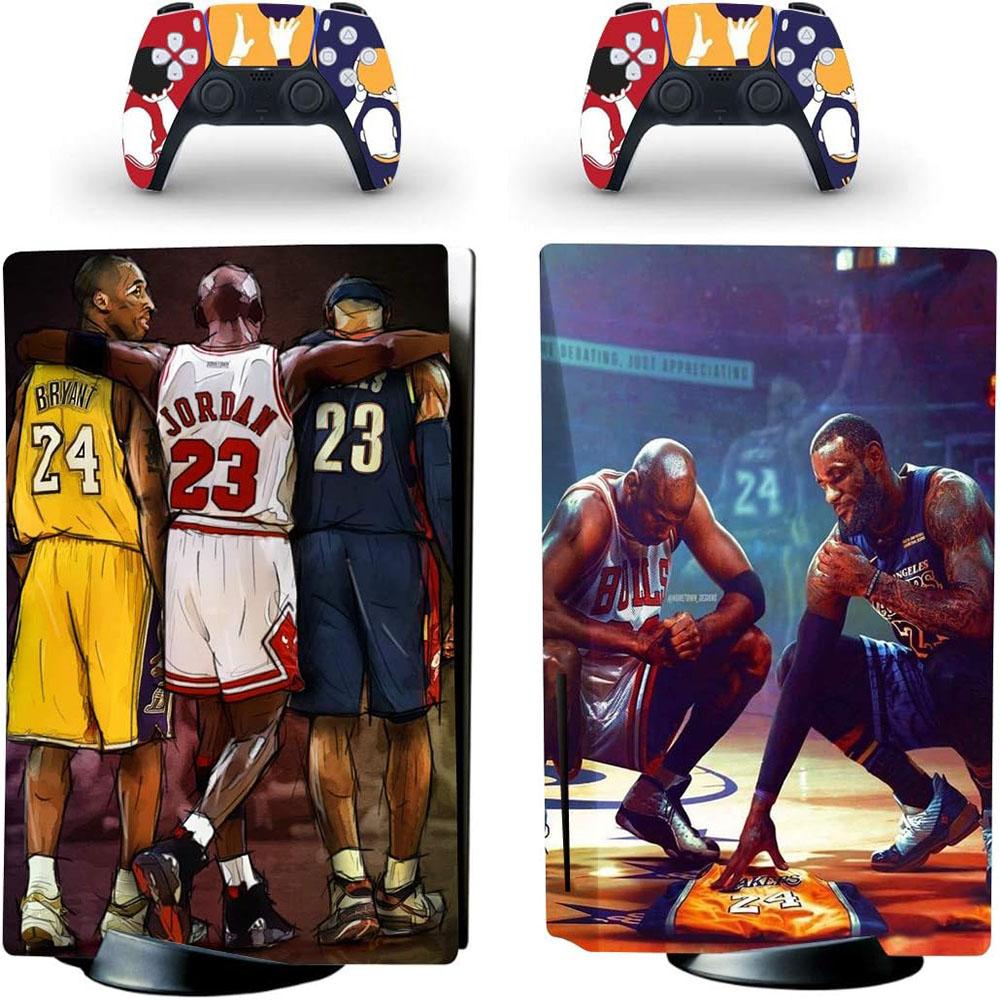 Наклейка-декаль для PS5 Standard Disc Console с изображением баскетбольного GOAT MJ Kobe James