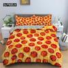 Комплект постельного белья с рисунком гамбургера и закусок, пододеяльник Twin King для детей и взрослых, декор из микрофибры, 3D-пончик, пододеяльник с наволочками