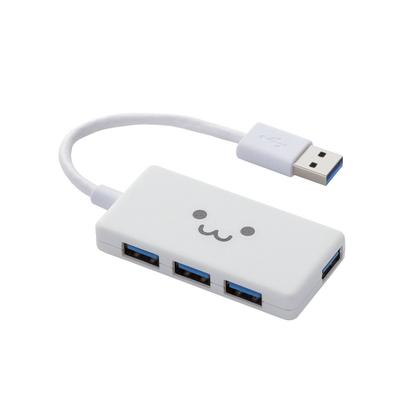 ELECOM Hub 4 порта с питанием от шины, компактный, белый, USB3.0 U3H-A416BF1WH
