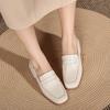 Retro Loafers Soft Leather Heels Two-way Shoes College Style Small Leather Shoes Slip-on Shoes for Women Thick Heels High Heels