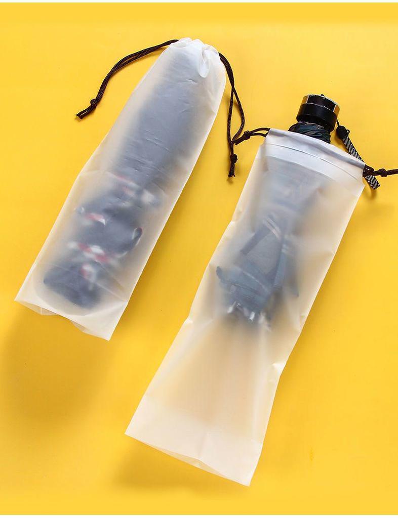 Waterproof Folding Umbrella Storage Bag - Travel-Friendly, Anti-Wet, Transparent Drawstring Cover