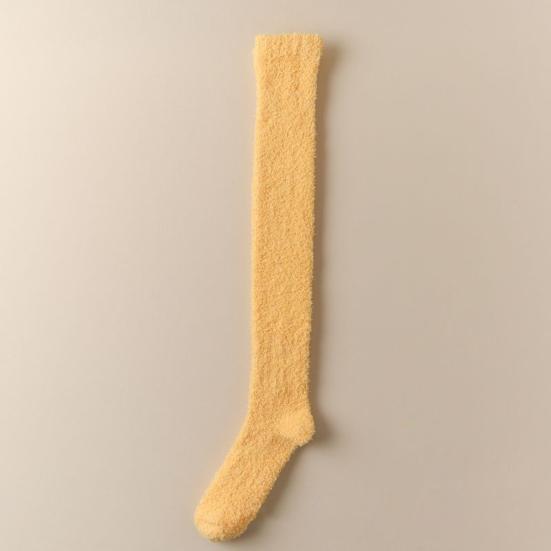 1 пара женских зимних носков, плюшевые гольфы выше колена, нескользящие, коралловый флис, однотонные, теплые, утолщенные, чулки, теплые носки для разных случаев