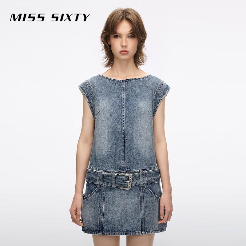 Miss Sixty Летнее винтажное джинсовое короткое платье