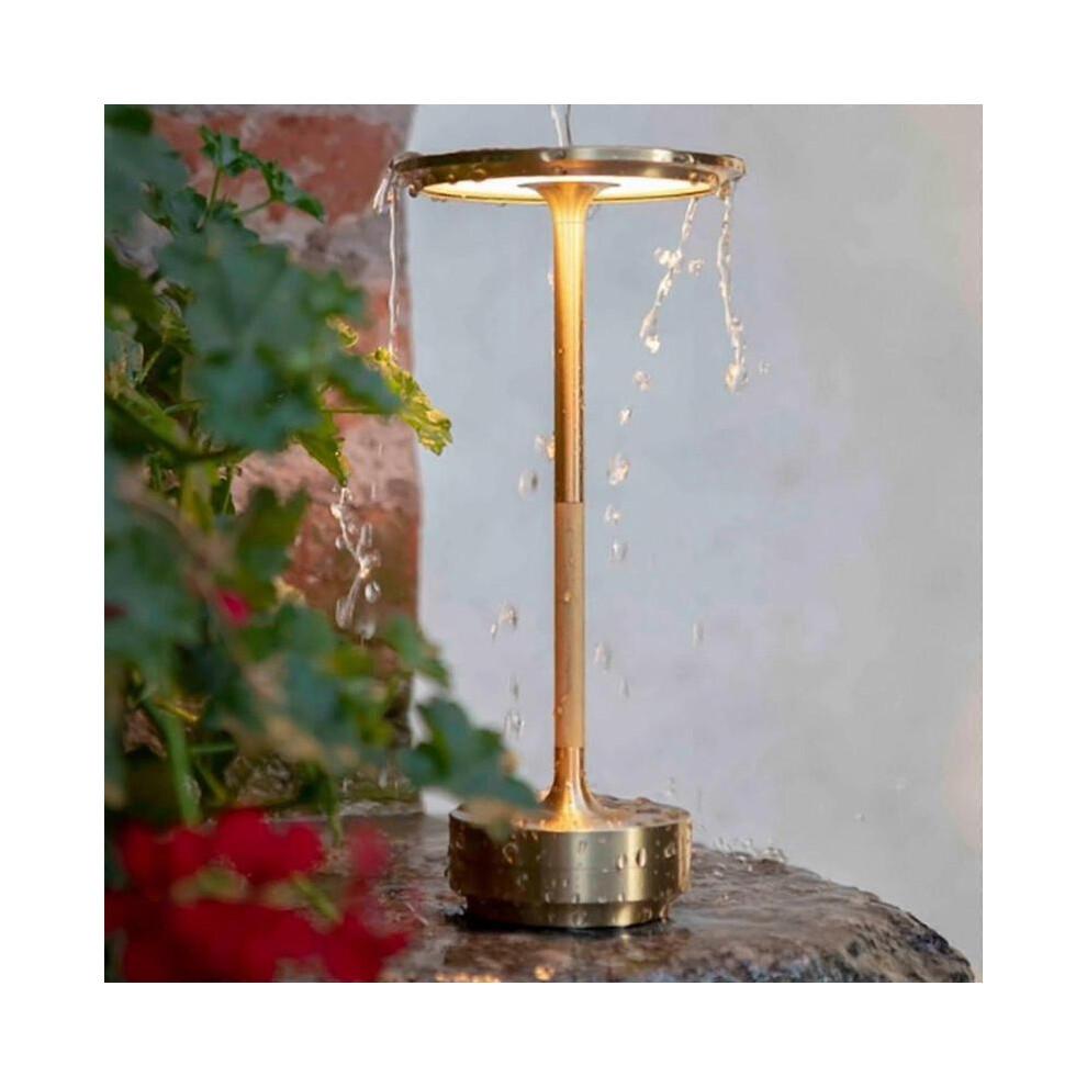 Cordless Table Lamp Dimmable Waterproof Metal Usb Rechargeable Table Lamps(,gold)
