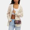 Coach Анна 20 Розовый Цветочный Логотип Классическая Канва и Кожаная Сумка-Конверт Женская Сумка Через Плечо Коричневый Черный CL658-SVW1Q