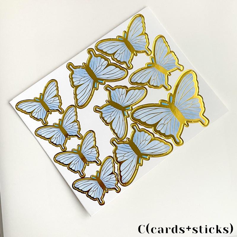 9/10 шт. золотые розовые фиолетовые бабочки для украшения торта, свадьбы, дня рождения, десерта, кекса, 3D-материала в виде бабочки, сделай сам, сувениры для вечеринки