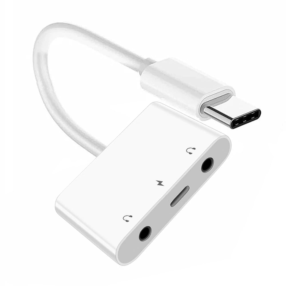 Звуковая карта NFHK Type C to Dual Audio AUX MIC с адаптером питания PD Power для зарядки, совместимая с планшетами и мобильными устройствами USB-C 3,5 мм, а также ноутбуками, телефонами,