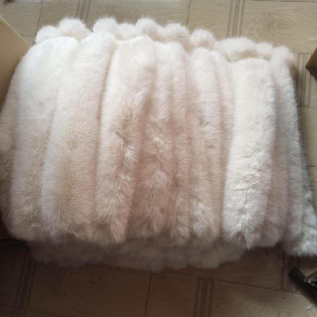 Luxurious Faux Mink Fox Fur Winter Scarf with Ribbon and Pom-Pom Trim
