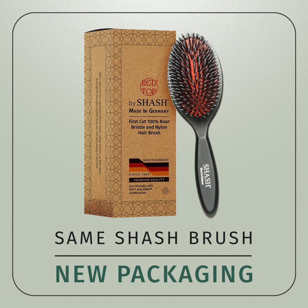 Handmade in Germany since 1869 Nylon and Boar Bristle Brush For Normal to Heavy and - Hair, Travel, Kids, (Medium)