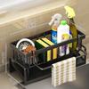 Kitchen Sink Drain Rack Organizer ABS Plastic Self-draining Shelf Soap Sponge Dishcloth Towel Holder Filter Basket