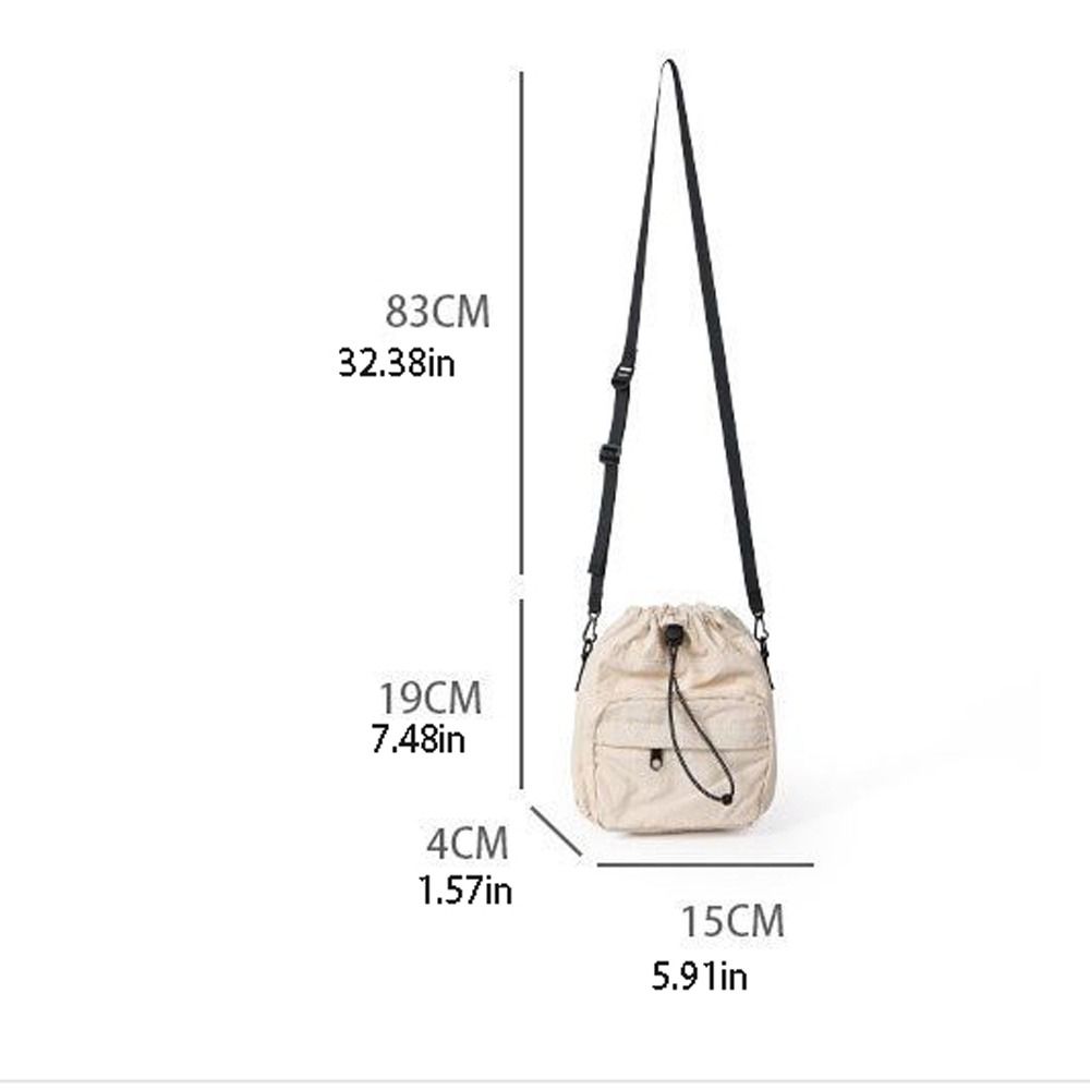 Pleated Small Phone Bag Multi-position Drawstring Shoulder Bag Drawstring Crossbody Bag  Travel