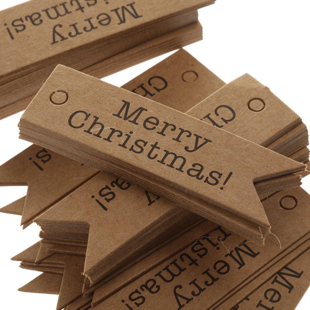 Rope Gift Wrapping Party Supplies Kraft Paper Tags Gifts Label Xmas Hanging Christmas Ornaments