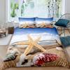 Beach Starfish Duvet Cover Set Queen Blue Cute Ocean Creatures Bedding Set Sea Shells Starfish Print Tropical Comforter Cover