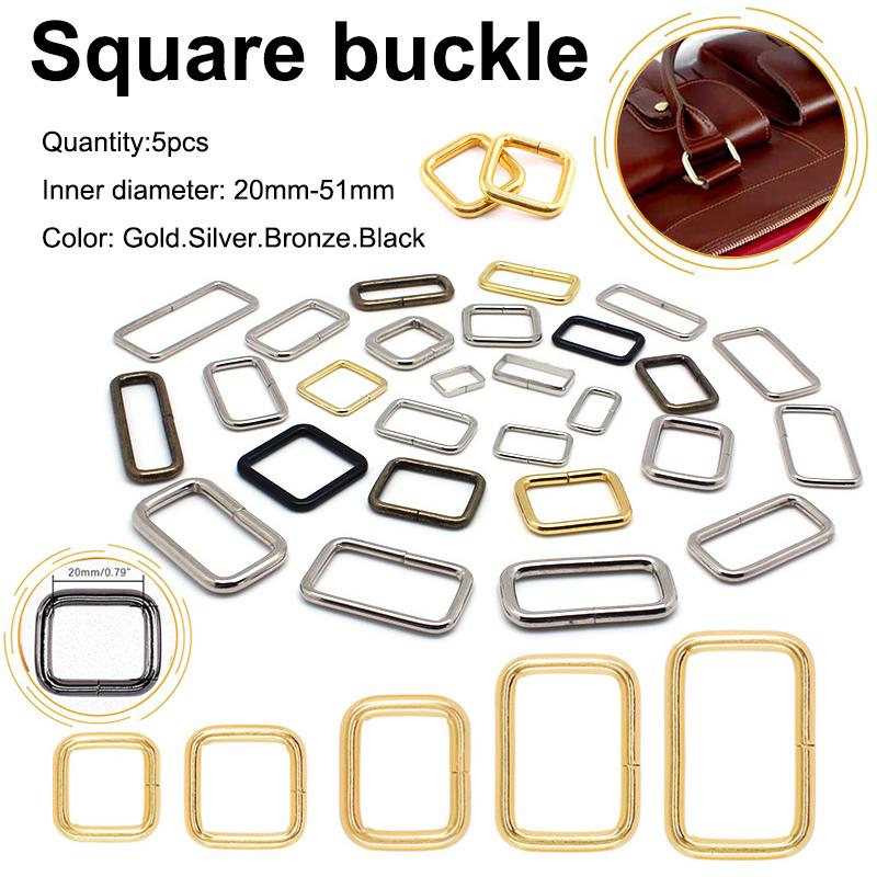 5PCS Metal Adjustable Rectangle Rings Buckles Garment Belt DIY Needlework Luggage Sewing Handmade Bag Purse Buttons