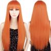 MERISIHAIR Long Straight Pink Wig with Bangs Synthetic Wigs for Women Black Blue Cosplay Wigs Heat Resistant Wig