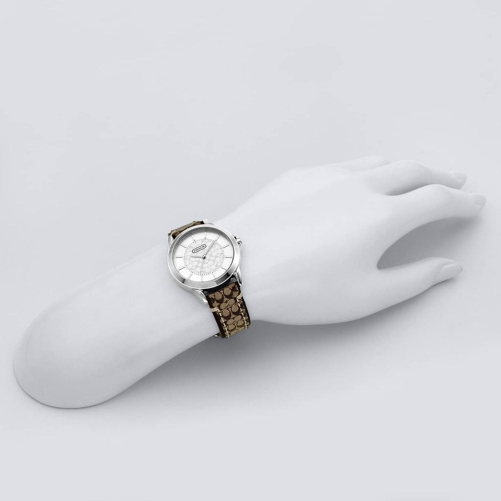 Часы CLASSIC SIGNATURE Серебряный циферблат из нержавеющей стали Кварцевые часы 31MM 14501525 Коричневый [Coach] Женские [Товар]