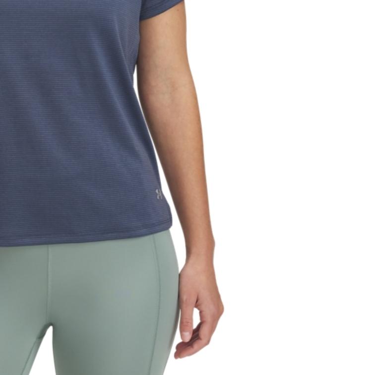 Under Armour Запуск Удобная Модная Универсальная Футболка с Коротким Рукавом Женские Топы Синий 1382434-044