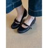 Sheepskin version! French bow flower word with flat single shoes women's 2025 new gentle shallow mouth Mary Jane
