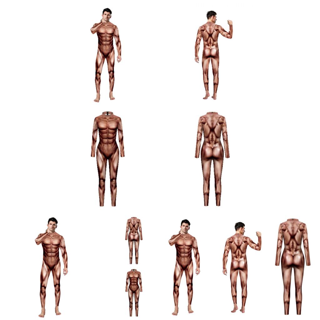 Европейский фэнтезийный мужской сценический костюм с реалистичным мышечным рисунком для театральных выступлений