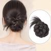Girls Curly Braid Chignon Synthetic Claw Clip In Hair Ring Wrap On Messy Bun Ponytails Straight Hair Tie Fluffy False Hair Piece
