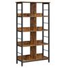Shelf, Shelf Unit, 4-tier Shelves, Storage Shelf, for Office, Living Room, Bedroom, 80 X 33 X 149 Cm, Industrial, Rust