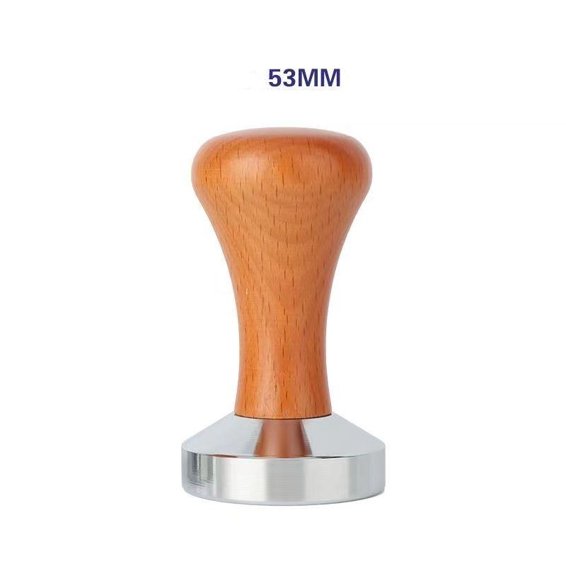 49/51/53/58 мм молоток для прессования порошка из цельной древесины, молоток из нержавеющей стали, твердый пресс для порошка с плоским дном, наполнитель для кофейного порошка