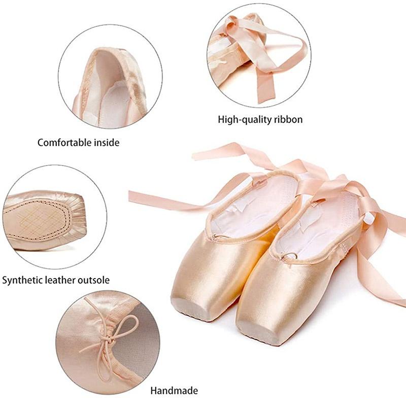 Женские балетные танцевальные туфли с профессиональным носком, розовые балетные пуанты