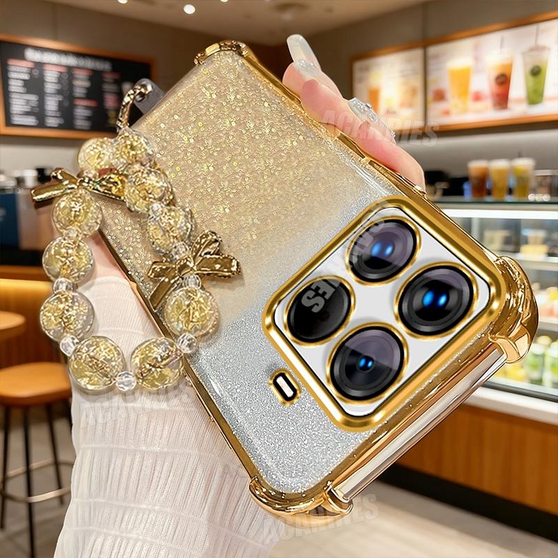 Xiaomi15t Star Lanyard Chain Plating Glitter Shockproof Silicone Case For Xiaomi Mi 15t Pro 15tpro Mi15t Soft Back Cover