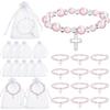 12PCS Delicate Hollow Crucifix Pearls Beads Bracelets Accessories Religious Celebration Gift Set For Guests Event