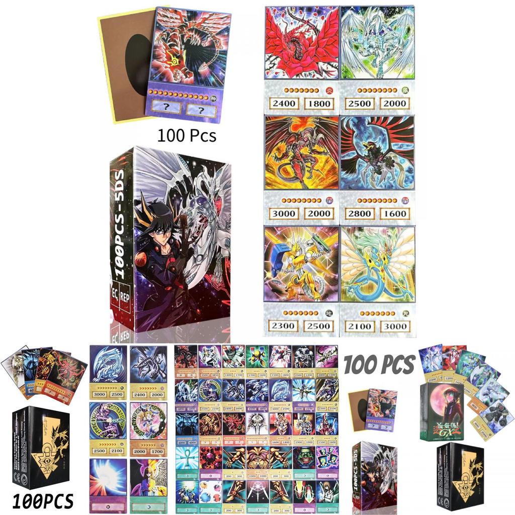 Набор самодельных карт Yu-gi-oh Потрясающий Белоглазый Дракон Темный Маг 100 карт