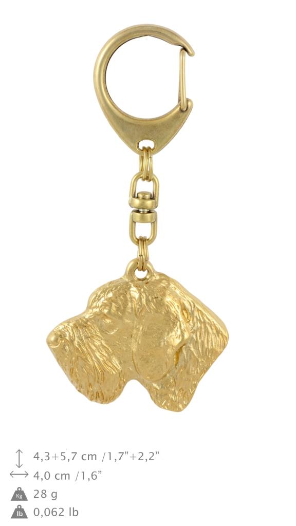 German Wirehaired Pointer – Gilded key ring with dog in gift box, handbag decoration | Art-Dog