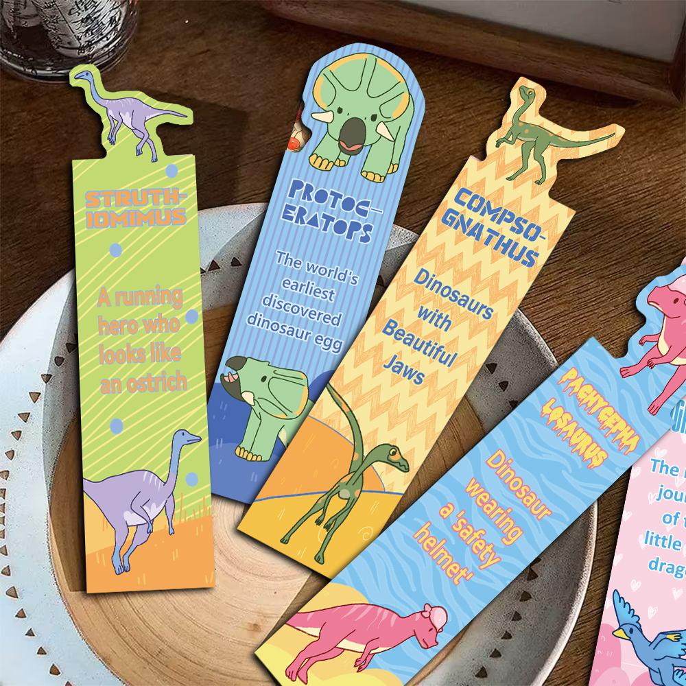 30PCS CDinosaur Alien Bookmark Decoration Painting Reading Page Book Labeled Paper Student Book Gifts To Mark Cards Bookmark