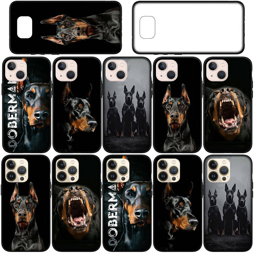 Чехол для iPhone 15 14 Xiaomi Redmi Note 13 12 11 Pro Max X 8 7 9 XR Samsung Galaxy S24 S23 S20 FE 12C 13C 9C OPPO A15 Huawei Doberman Dog Phone Case