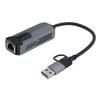 5G USB 3.0 Ethernet Adapter 5000Mbps High Speed 2 in 1 USB A Type C to RJ45 LAN Adapter for PC Laptop