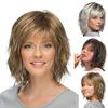 Women Short Curly Wig with Bangs Natural Heat Resistant High Temperature Fiber Ladies Messy White Brown Synthetic Hair