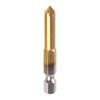 3 Pcs 5 Flutes HSS Industrial Countersink Drill Bit Set Quick Change Bit 1/4 in Hex Shank Chamfer Chamfering Cutter tool