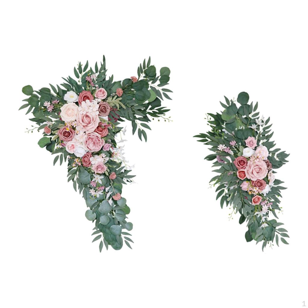 2 шт., свадебная арка, цветы, искусственные цветочные сувениры, деревенский ручной работы, зеленые листья, приветственный знак
