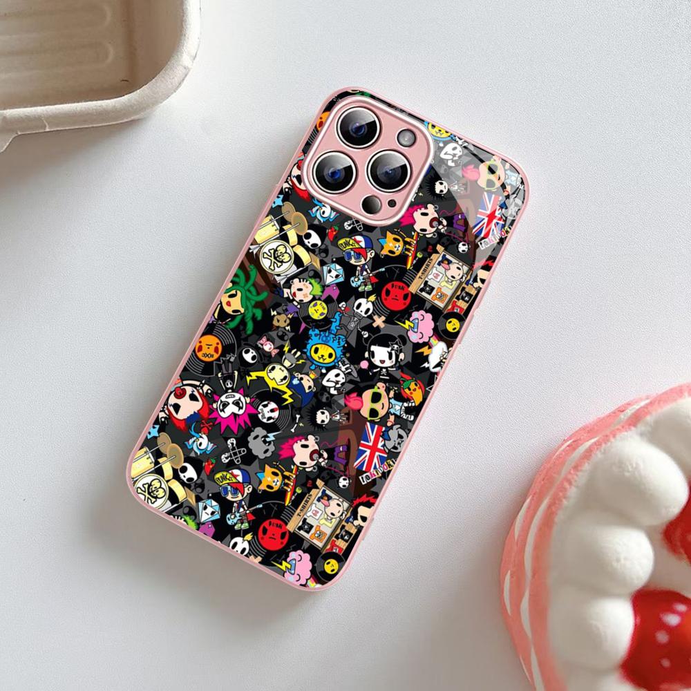 Japan T-TokidokiS Phone Case For iPhone 14 13 12 Mini 11 Pro XS Max X XR 14 Plus Tempered Glass Cover
