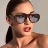 1pc Fashion Vintage Oversized Punk Sunglasses Goggle Women Men Trend Pilot Sunshade Glasses Designer Street Style Casual Eyewear