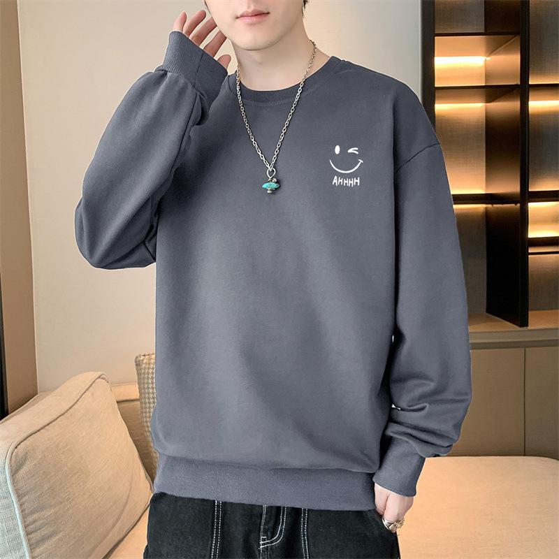 Весенний новый свитер мужской свободный повседневный топ с принтом пуловер мужская молодежная футболка с длинным рукавом мужская одежда