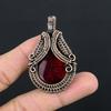 Red Flash Labradorite Pendant, 999 Copper Wire Wrapped Jewelry, Gemstone Jewelry Pendant, Handmade Wedding Gift Jewelry
