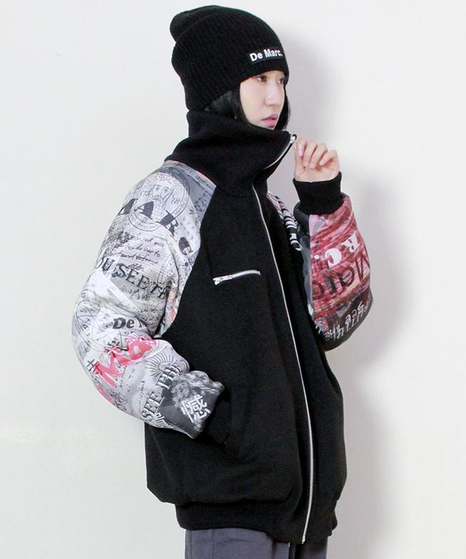 Demarc Graffiti High-Neck Oversized Padded Jumper