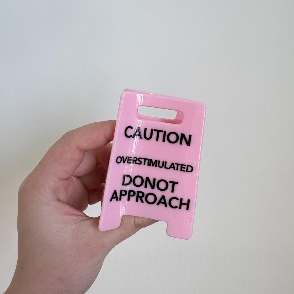 Novelty Overstimulated Hair Clip Warning Message Warning Sign Hairpins Daily