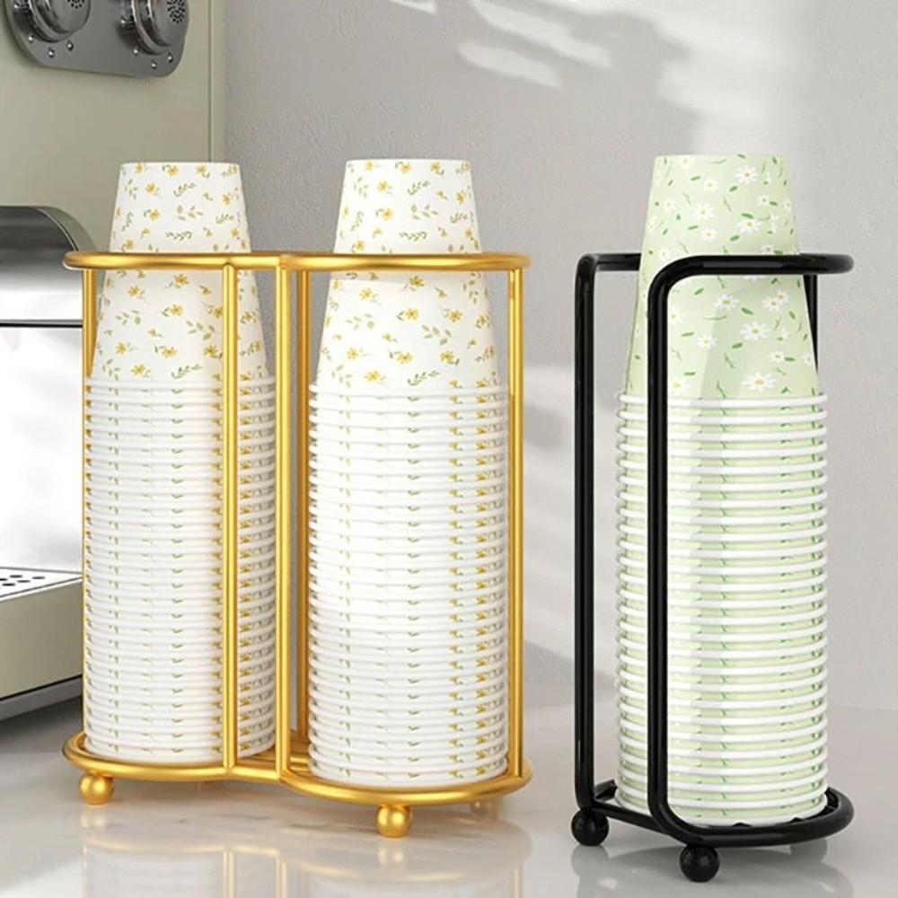 Multifunctional Paper Cup Holder Stainless Steel Paper Cup Organizer Living Room