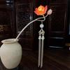 Zinc Zinc Alloy Lantern Hairpin Flower LED Light Hair Fork Exquisite Lotus Tassel Hair Stick  Cheongsam