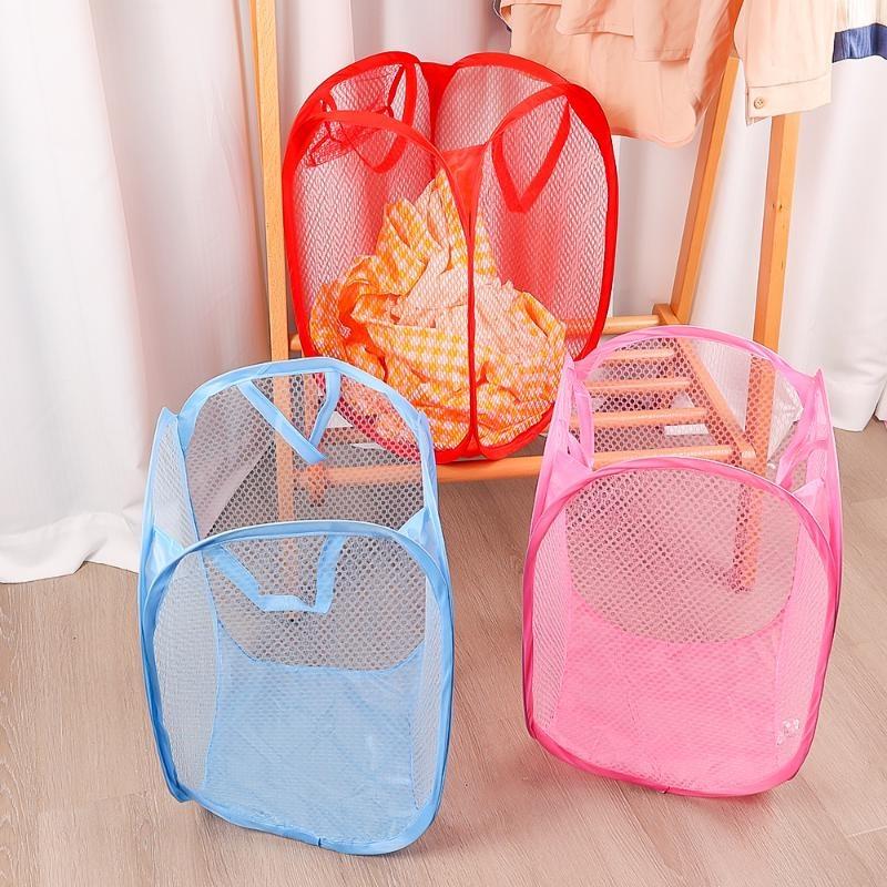 Складная корзина для белья, органайзер для грязной одежды, сетчатый мешок для хранения одежды в ванной, бытовая корзина