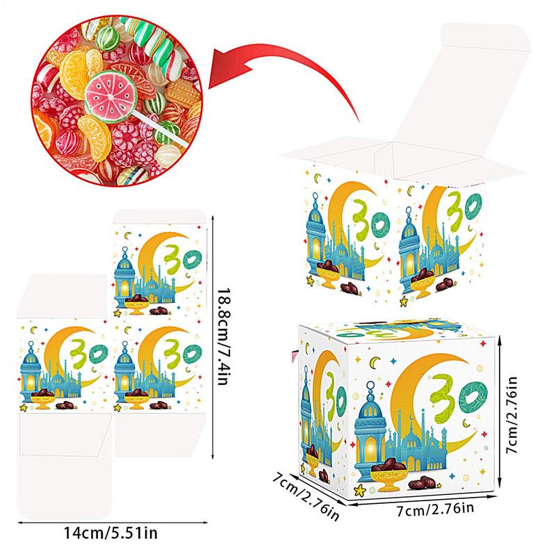 30pcs Eid Mubarak Candy Box Calendar 30 Days Countdown Calendar Decorations Empty Calendar Candy Cookie Box To Fill